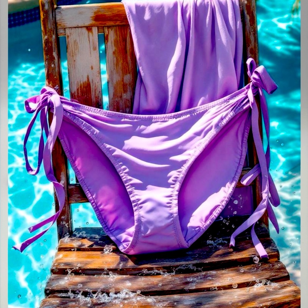 Rue21 Purple Bikini Bottoms with Adjustable Ties